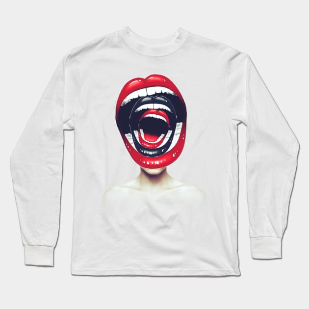 Scream head portrait Long Sleeve T-Shirt by reesea